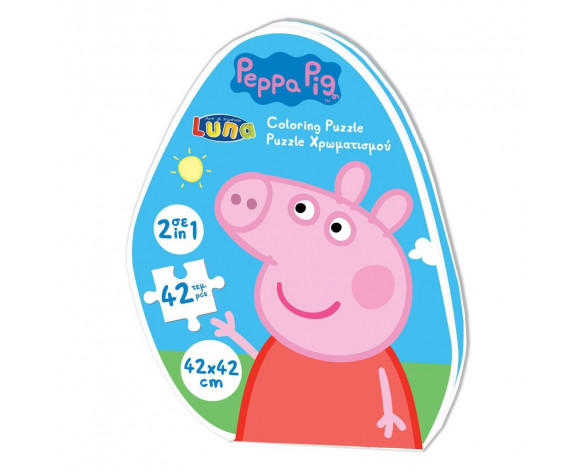 ΠΑΖΛ ΧΡΩΜΑΤΙΣΜΟΥ PEPPA PIG 2 ΟΨΕΩΝ LUNA TOYS, 42 ΤΜΧ., 42X42 ΕΚ.