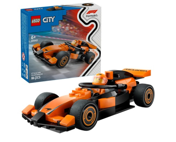 F1 DRIVER WITH MCLAREN RACE CAR