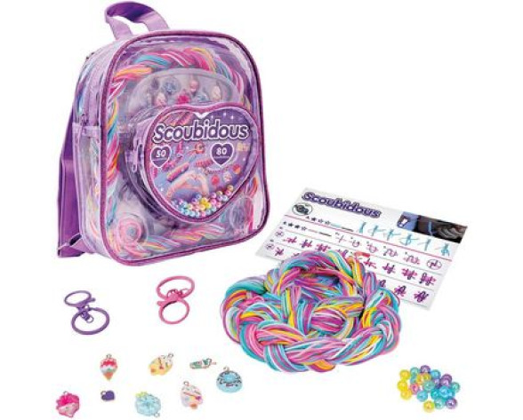 SCOUBIDOUS ΣΑΚΙΔΙΟ ΠΛΑΤΗΣ ΜΕ 80 SCOUBIDOUS & ΑΞΕΣΟΥΑΡ