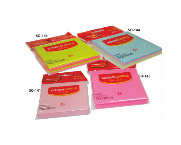 Αυτοκόλλητα χαρτάκια 7.6x7.6 3 χρωμάτων SO-141