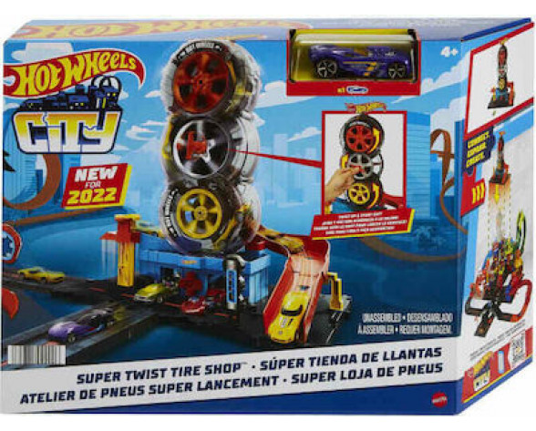 HOT WHEELS ΠΙΣΤΑ CITY ΜΕ ΠΕΡΙΣΤΡΕΦΟΜΕΝΕΣ ΡΟΔΕΣ