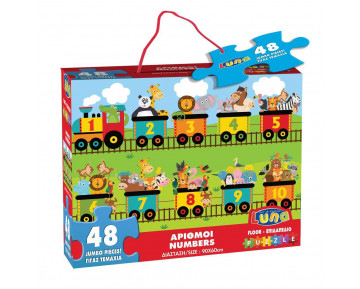 ΠΑΖΛ ΔΑΠΕΔΟΥ ΑΡΙΘΜΟΙ LUNA TOYS, 48 ΤΜΧ., 90X60 ΕΚ.