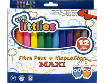 The Littlies Fibre Pens Maxi Tip 12 Χρώματα