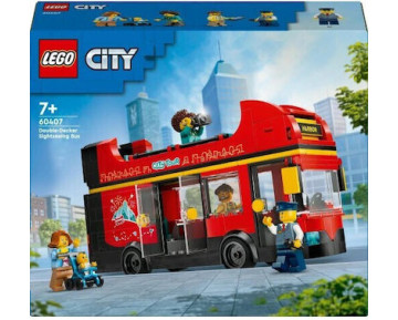 RED DOUBLE DECKER SIGHTSEEING BUS