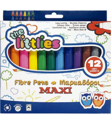 The Littlies Fibre Pens Maxi Tip 12 Χρώματα